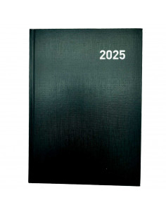 Tradineur - Agenda 2025 Modelo París de tapa dura - Cinta Marcapáginas - Planificación de tareas - 21 x 15 cm - Color Negro