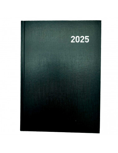 Tradineur - Agenda 2025 Modelo París de tapa dura - Cinta Marcapáginas - Planificación de tareas - 21 x 15 cm - Color Negro