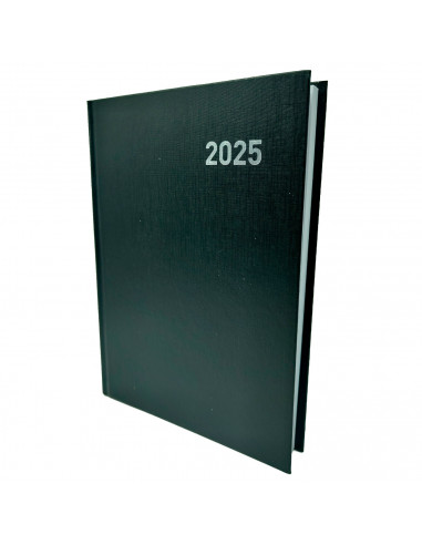 Tradineur - Agenda 2025 Modelo París de tapa dura - Cinta Marcapáginas - Planificación de tareas - 21 x 15 cm - Color Negro