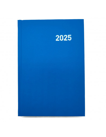 Tradineur - Agenda 2025 Modelo París de tapa dura - Cinta Marcapáginas - Planificación de tareas - 21 x 15 cm - Color Azul