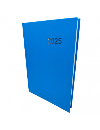 Tradineur - Agenda 2025 Modelo París de tapa dura - Cinta Marcapáginas - Planificación de tareas - 21 x 15 cm - Color Azul