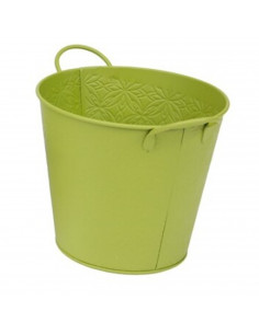 Tradineur - Cubo de latón de 14,5 cm de alto y 16 cm de diámetro, de color surtido, ideal para utilizarlo como maceta. Cubeta co