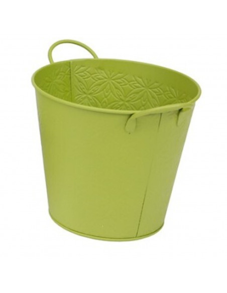Tradineur - Cubo de latón de 14,5 cm de alto y 16 cm de diámetro, de color surtido, ideal para utilizarlo como maceta. Cubeta co