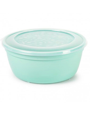 Tradineur - Pack de 2 Fiambreras Redondas Pastel - Fabricado en Plástico - Capacidad de 1,7 Litros - Apta para microondas y lava