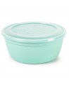 Tradineur - Pack de 2 Fiambreras Redondas Pastel - Fabricado en Plástico - Capacidad de 1,7 Litros - Apta para microondas y lava