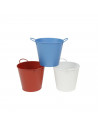 Tradineur - Cubo de latón de 14,5 cm de alto y 16 cm de diámetro, de color surtido, ideal para utilizarlo como maceta. Cubeta co