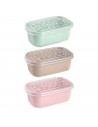 Tradineur - Pack de 2 Fiambreras Pastel con tapa decorada - Fabricado en Plástico - Apta para microondas y lavavajillas - 6 x 17