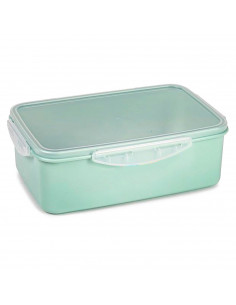 Tradineur - Pack de 2 Fiambreras Rectangular Pastel con tapa Transparente - Fabricado en Plástico - Apta para microondas y lavav