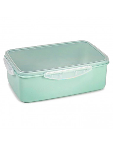 Tradineur - Pack de 2 Fiambreras Rectangular Pastel con tapa Transparente - Fabricado en Plástico - Apta para microondas y lavav