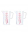 Tradineur - Pack de 2 Jarras de medición con asa - Fabricado en Plástico - Capacidad de 125 ml - Medidas hasta 100 ml - 8,5 x 5,