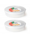 Tradineur - Pack de 2 Fiambreras Redondas para tortillas - Capacidad de 2 Litros - Fabricado en plástico - Apto para microondas