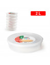 Tradineur - Pack de 2 Fiambreras Redondas para tortillas - Capacidad de 2 Litros - Fabricado en plástico - Apto para microondas