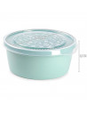 Tradineur - Pack de 2 Fiambreras Redondas Pastel - Capacidad de 1,7 Litros - Fabricado en Plástico - Apto para microondas y cong