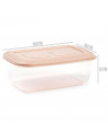 Tradineur - Pack de 2 Fiambreras rectangulares Pastel - Capacidad de 1,2 Litros - Fabricado en Plástico - Apto para Microondas y