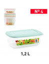 Tradineur - Pack de 2 Fiambreras rectangulares Pastel - Capacidad de 1,2 Litros - Fabricado en Plástico - Apto para Microondas y