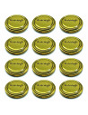 Tradineur - Pack de 12 Tapas Para frascos con rosca Twist Off - Homemade With Love - Fabricado en Metal - Cierre Seguro y Ergonó