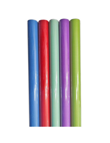 Tradineur - Pack de 5 rollos de papel de regalo, modelo Mil Rayas, láminas para envolver regalos de cumpleaños, Navidad, 70 x 20