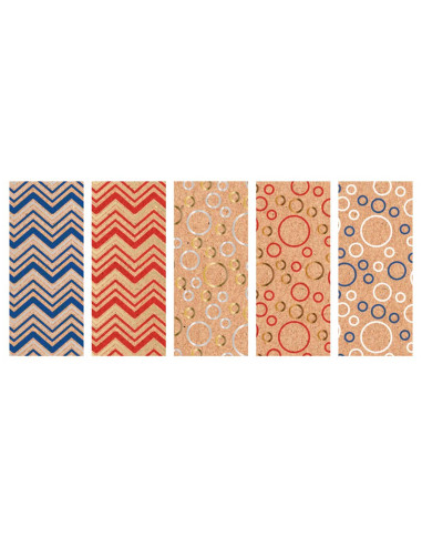 Tradineur - Pack de 5 rollos de papel kraft de regalo, modelo Zig Zag y Burbujas, láminas para envolver regalos de cumpleaños, N