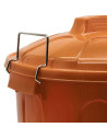 Tradineur - Cubo de basura de plástico, tapa y asas metálicas, contenedor de residuos, papelera, reciclaje, industrial, fabricad