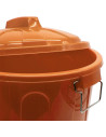Tradineur - Cubo de basura de plástico, tapa y asas metálicas, contenedor de residuos, papelera, reciclaje, industrial, fabricad