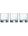 Tradineur - Pack de 3 Vasos modelo Islande - Capacidad de 30 cl (10 oz) - Fabricado en Vidrio - Apto para lavavajillas - Ø 8 x 9
