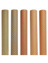 Tradineur - Pack de 5 rollos de papel kraft de regalo, modelo Mil Puntos, láminas para envolver regalos de cumpleaños, Navidad,