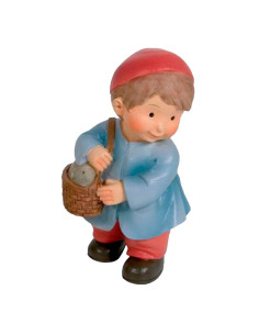 Tradineur - Figura de Pastor con zurrón para Belén - Estilo Naïf - Fabricado en Marmolina - Adorno divertido para nacimiento, Na