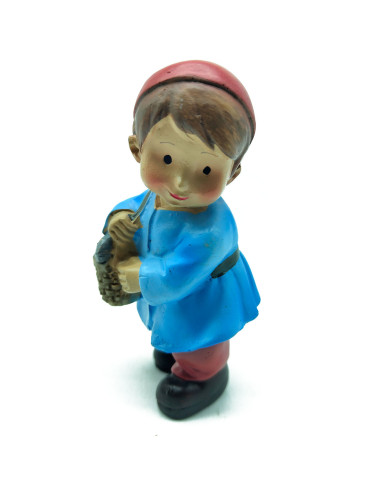 Tradineur - Figura de Pastor con zurrón para Belén - Estilo Naïf - Fabricado en Marmolina - Adorno divertido para nacimiento, Na