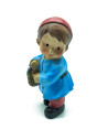 Tradineur - Figura de Pastor con zurrón para Belén - Estilo Naïf - Fabricado en Marmolina - Adorno divertido para nacimiento, Na