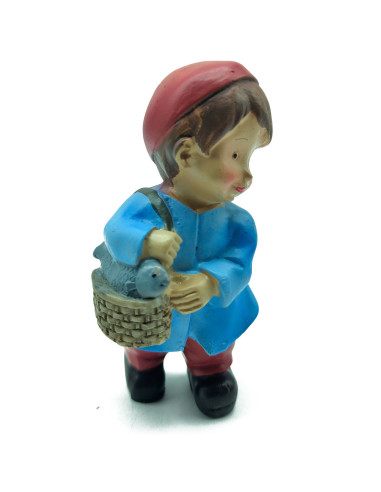 Tradineur - Figura de Pastor con zurrón para Belén - Estilo Naïf - Fabricado en Marmolina - Adorno divertido para nacimiento, Na