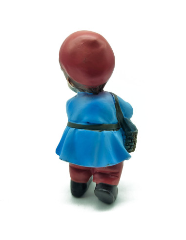 Tradineur - Figura de Pastor con zurrón para Belén - Estilo Naïf - Fabricado en Marmolina - Adorno divertido para nacimiento, Na