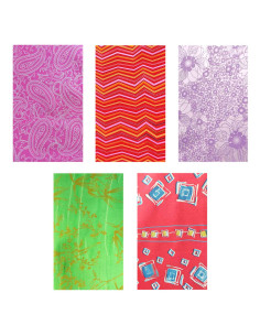 Tradineur - Pack de 5 rollos de papel de regalo metalizado, modelo Todo Año, láminas para envolver regalos de cumpleaños, Navida