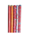 Tradineur - Pack de 5 rollos de papel de regalo metalizado, modelo Todo Año, láminas para envolver regalos de cumpleaños, Navida