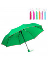 Tradineur - Paraguas plegable liso de mujer, poliéster, mango corto de goma, automático, antiviento, 8 varillas de fibra, ligero
