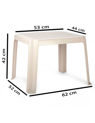 Tradineur - Mesa auxiliar de plástico, mesita baja, niños, polipropileno, estructura sólida, interior y exterior, salón, jardín,