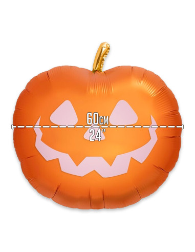 Tradineur - Pack de 2 Globos de Calabaza Sonriente - Fabricado en Foil - Incluye Inflador Sostenible - Hinchable con helio - Dec