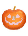 Tradineur - Pack de 2 Globos de Calabaza Sonriente - Fabricado en Foil - Incluye Inflador Sostenible - Hinchable con helio - Dec