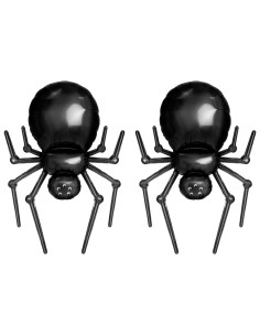 Tradineur - Pack de 2 Globos de Araña - Fabricado en Foil - Incluye Inflador Sostenible - Hinchable con helio - Decoración para