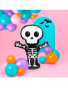 Tradineur - Pack de 2 Globos de Esqueleto - Fabricado en Foil - Incluye Inflador Sostenible - Hinchable con helio - Decoración p