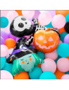 Tradineur - Pack de 2 Globos de Esqueleto - Fabricado en Foil - Incluye Inflador Sostenible - Hinchable con helio - Decoración p