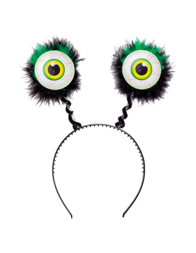 Tradineur - Pack de 2 Diademas de Ojos Saltones - Fabricado en Plástico y Poliester - Complemento para carnaval, Halloween, cosp