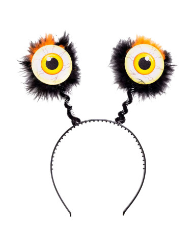 Tradineur - Pack de 2 Diademas de Ojos Saltones - Fabricado en Plástico y Poliester - Complemento para carnaval, Halloween, cosp