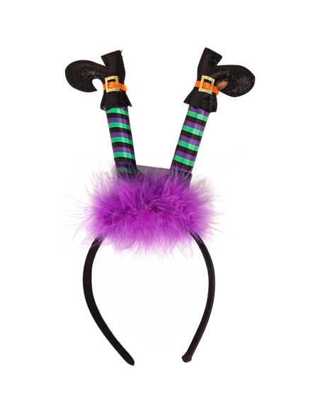 Tradineur - Diadema de botas de bruja multicolor - Fabricado en Plástico y Poliéster - Complemento para carnaval, Halloween, cos