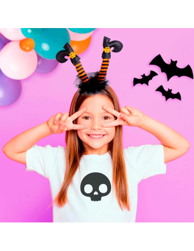 Tradineur - Diadema de botas de bruja multicolor - Fabricado en Plástico y Poliéster - Complemento para carnaval, Halloween, cos