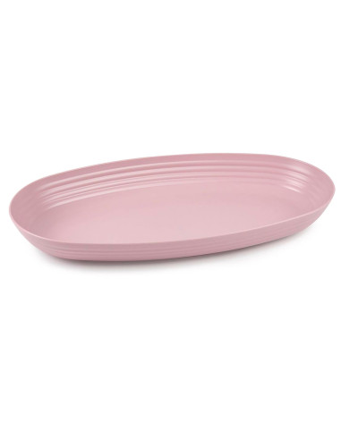 Tradineur - Bandeja Ovalada de 2 Litros - Fabricado en Plástico - Apta para microondas y congelador - 4,5 x 22 x 39 cm - Color R