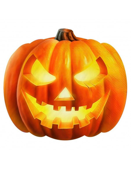Tradineur - Pack de 40 servilletas de papel con forma de calabaza, doble capa, biodegradables, reciclables, fiestas, decoración
