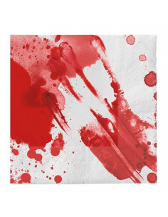 Tradineur - Pack de 60 servilletas de papel con sangre, doble capa, biodegradables, reciclables, fiestas, decoración de Hallowee