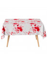 Tradineur - Mantel de papel decorado con manchas de sangre, biodegradable y reciclable, fiestas, adornos de Halloween, carnaval