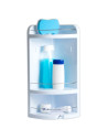 Tradineur - Estantería para Rincón de baño Star - Fabricado en Plástico y Metal - 3 Niveles - Ideal para organización en la bañe