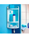 Tradineur - Estantería para Rincón de baño Star - Fabricado en Plástico y Metal - 3 Niveles - Ideal para organización en la bañe